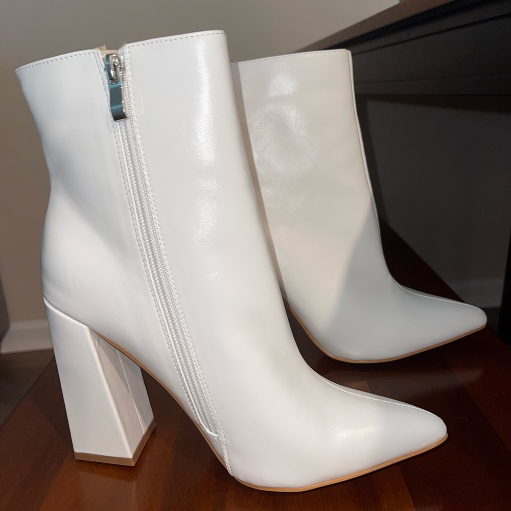 white booties size 9 (fits small)